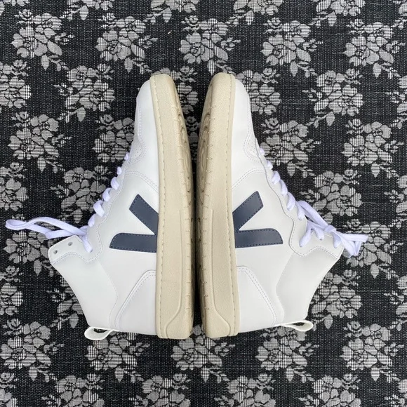 Veja V-15 Leather White Nautico High Top Women's size 9.5 - Picture 8 of 16